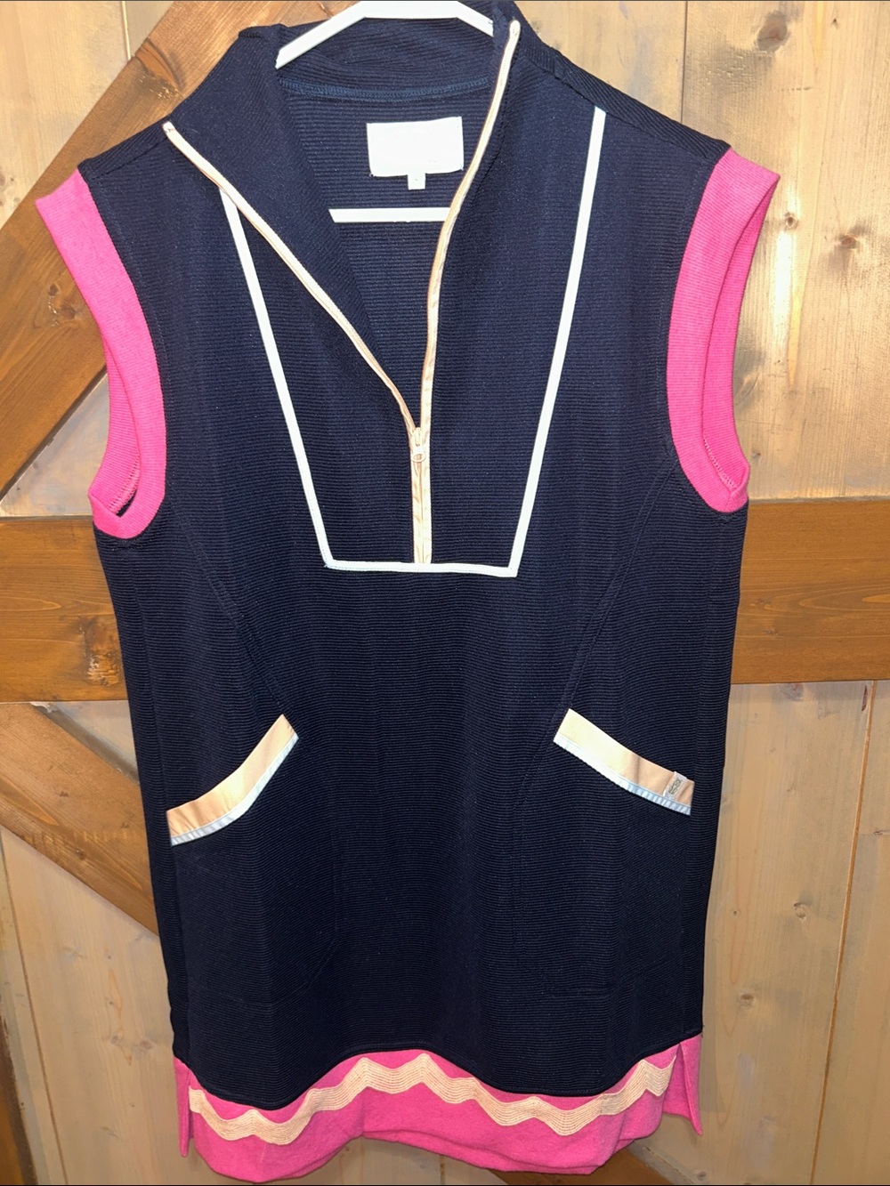 Simply Southern Navy Top with Pink Edge
